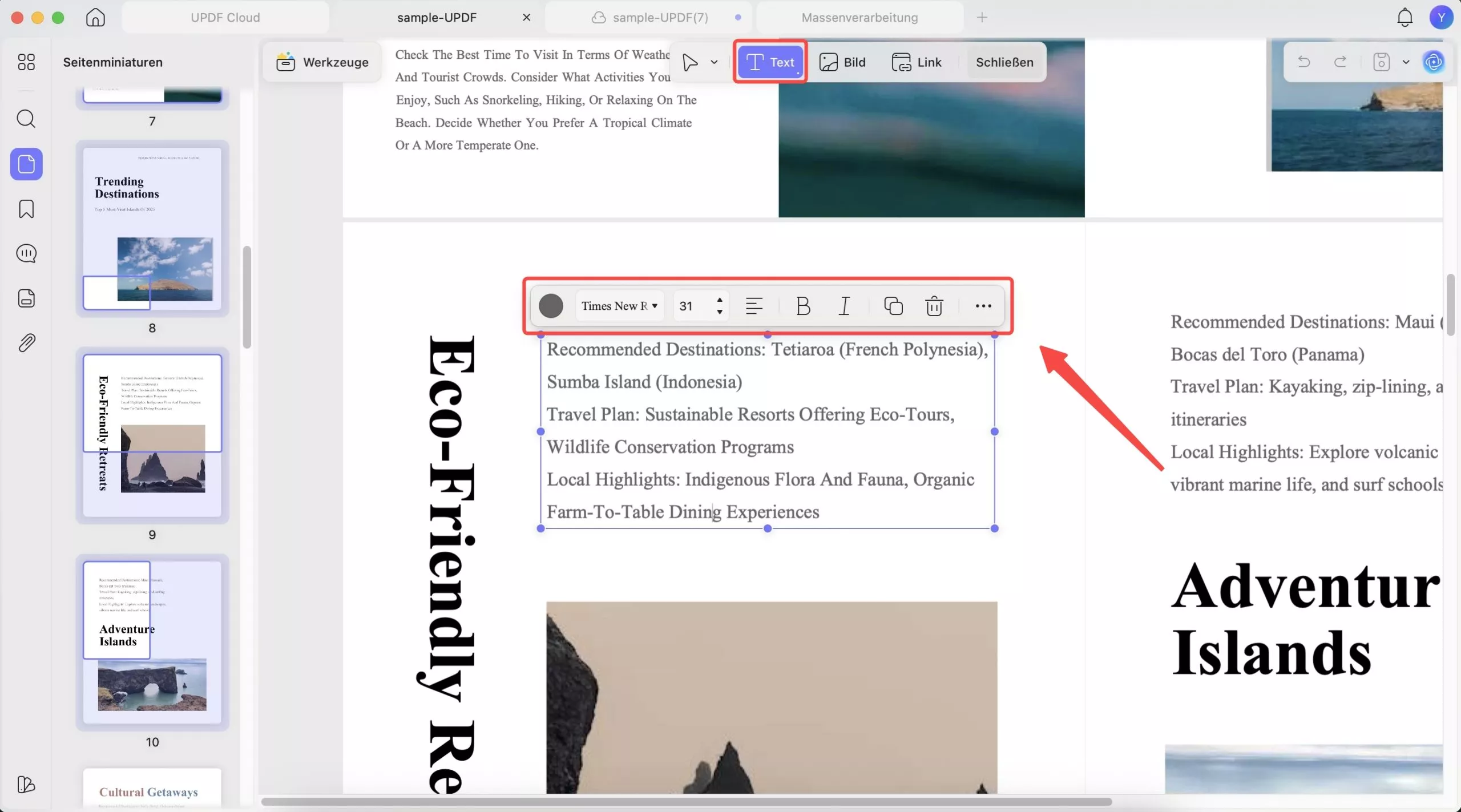 PDF Text bearbeiten