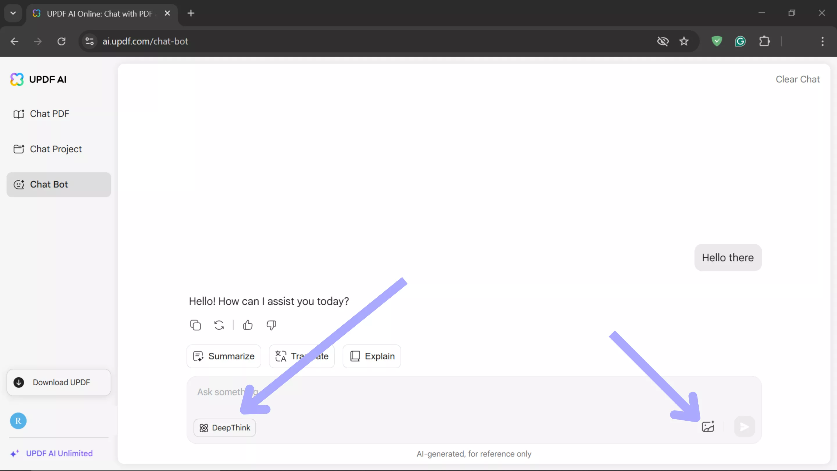 enbale deepseek updf ai online