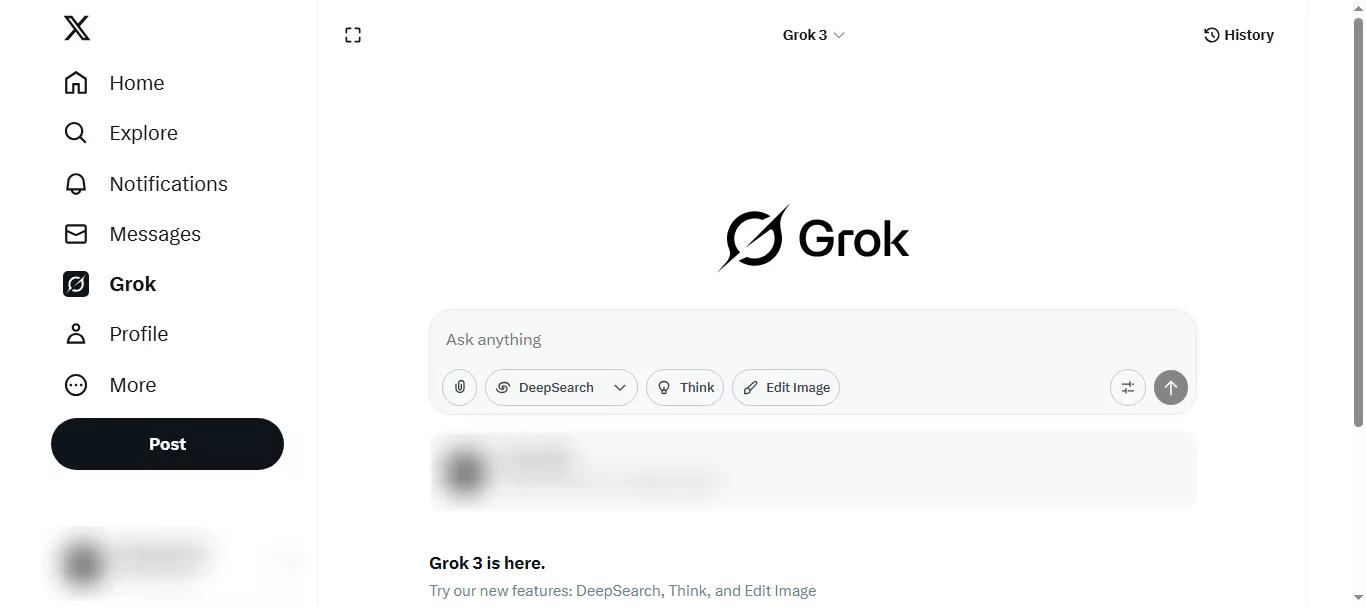 enter your prompt with grok in twitter