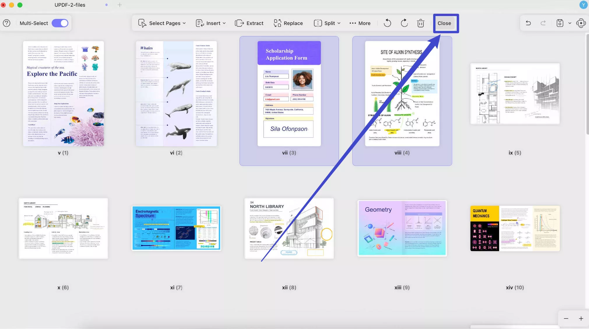 exit organize page mode updf mac