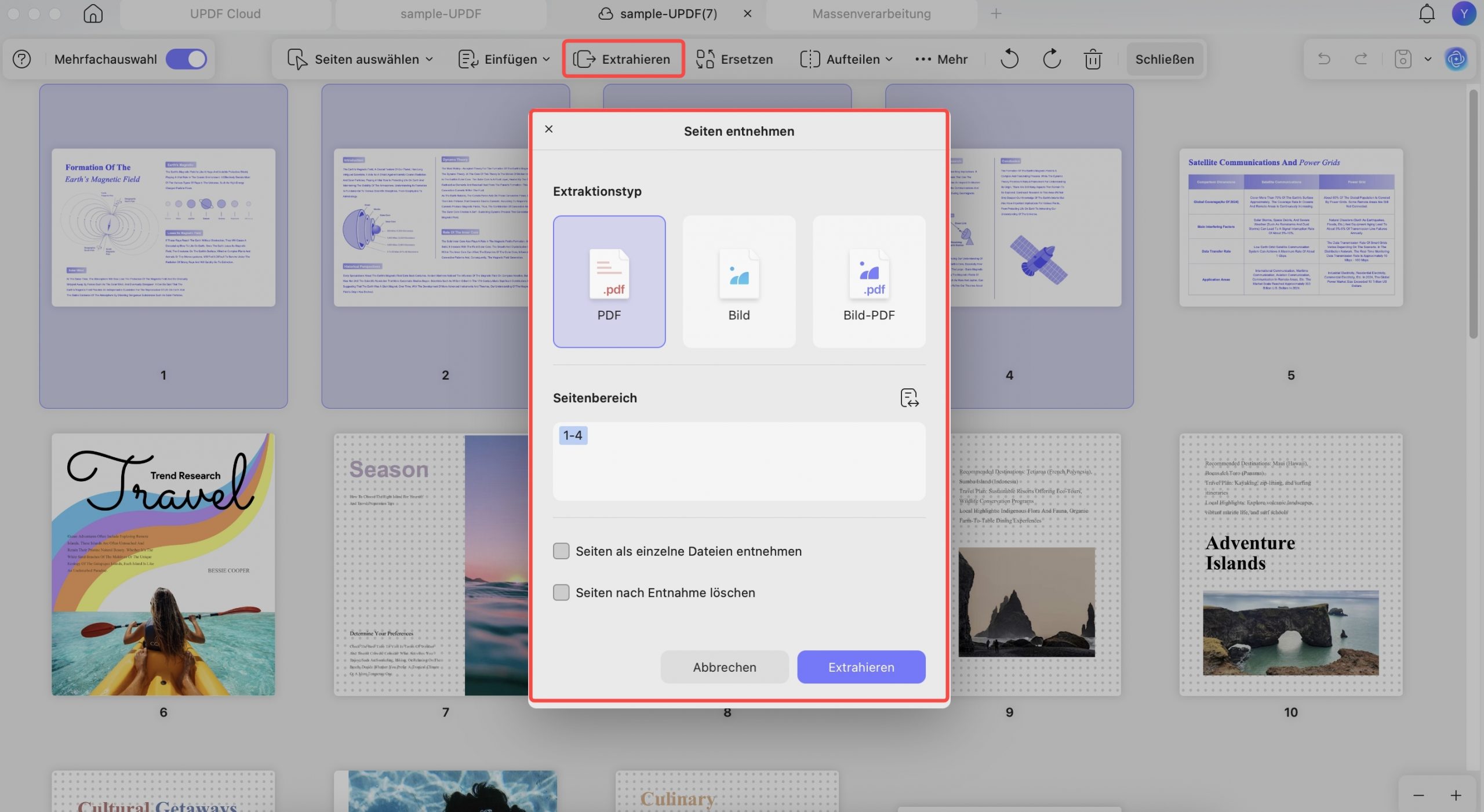 Seite aus PDF-Datei extrahieren (Mac)