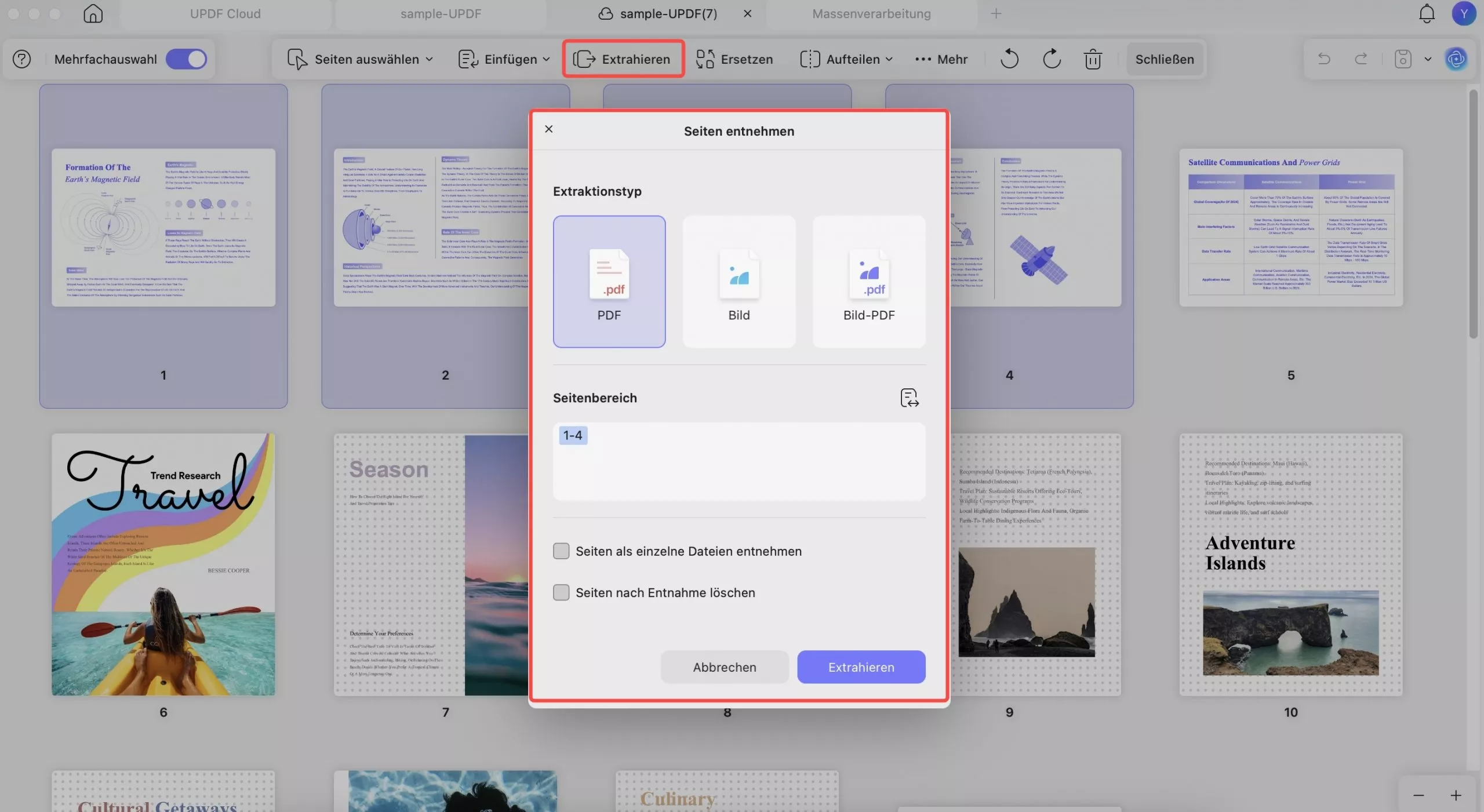 Seite aus PDF-Datei extrahieren (Mac)