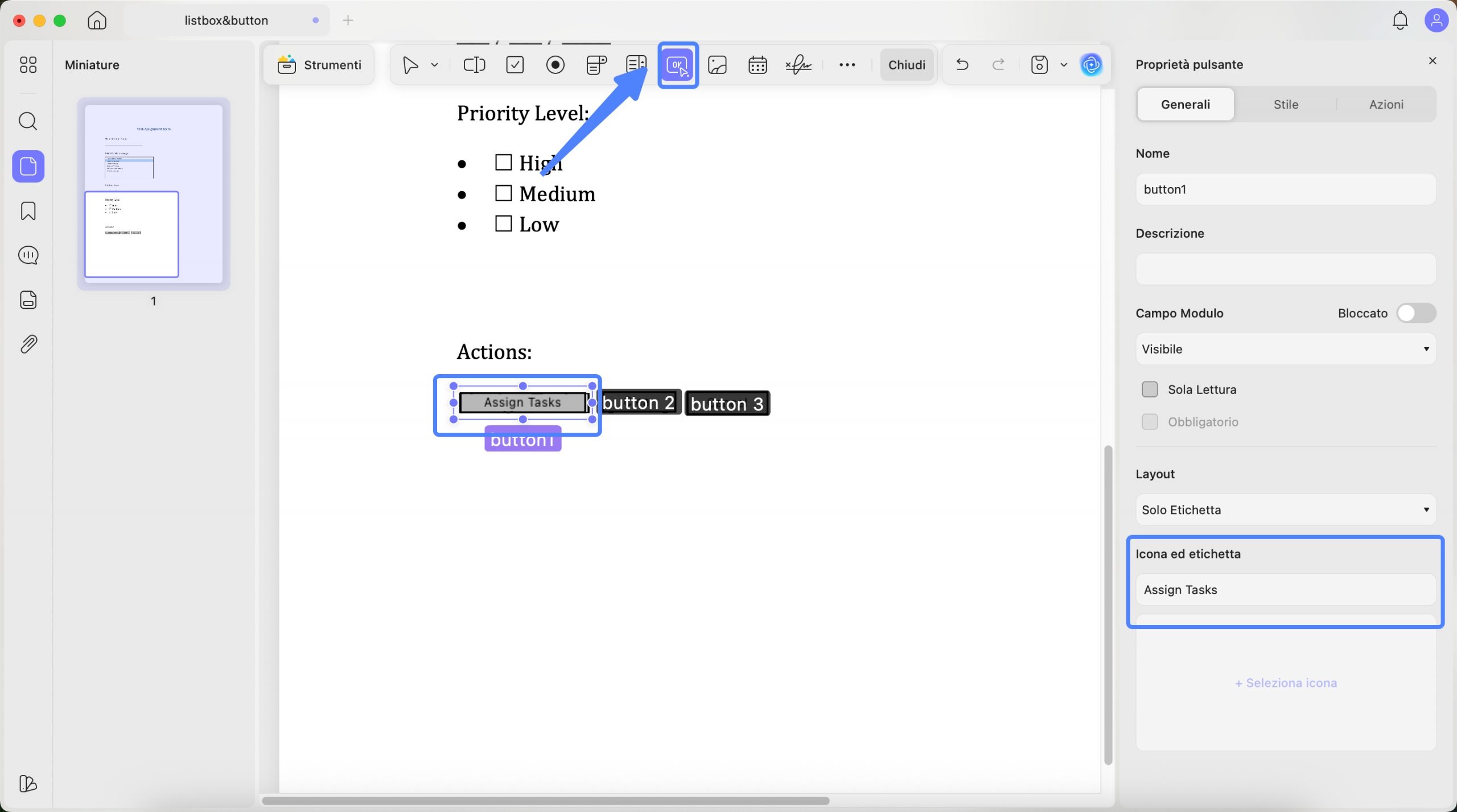 apply button to pdf form updf mac