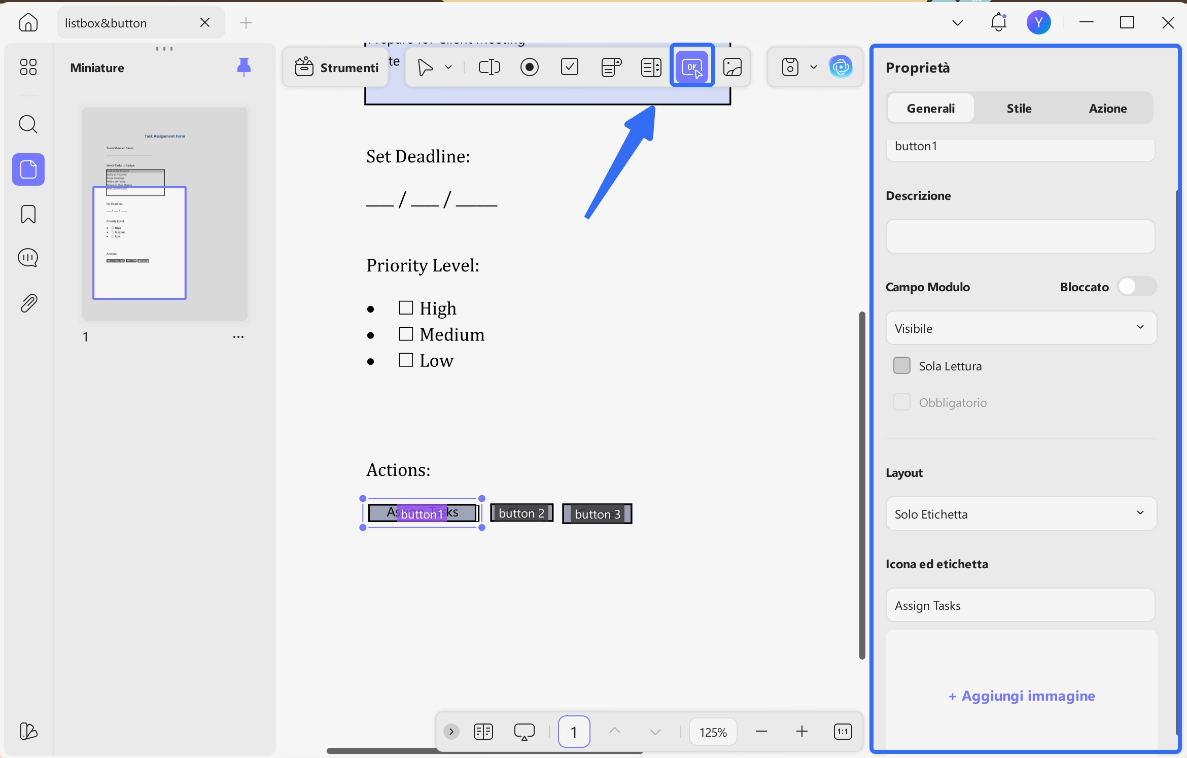 add button icon to form updf windows 2