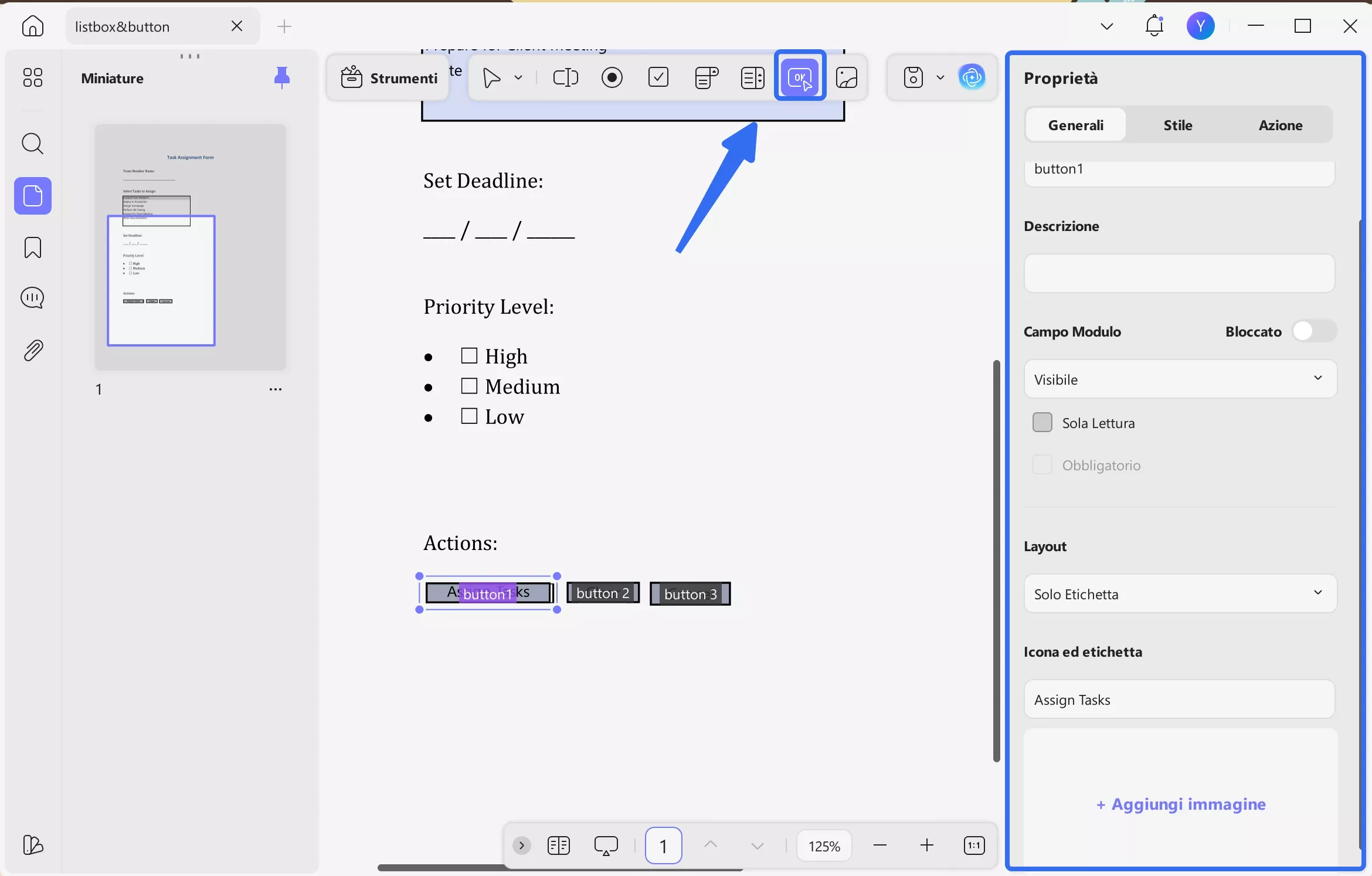 add button icon to form updf windows 2