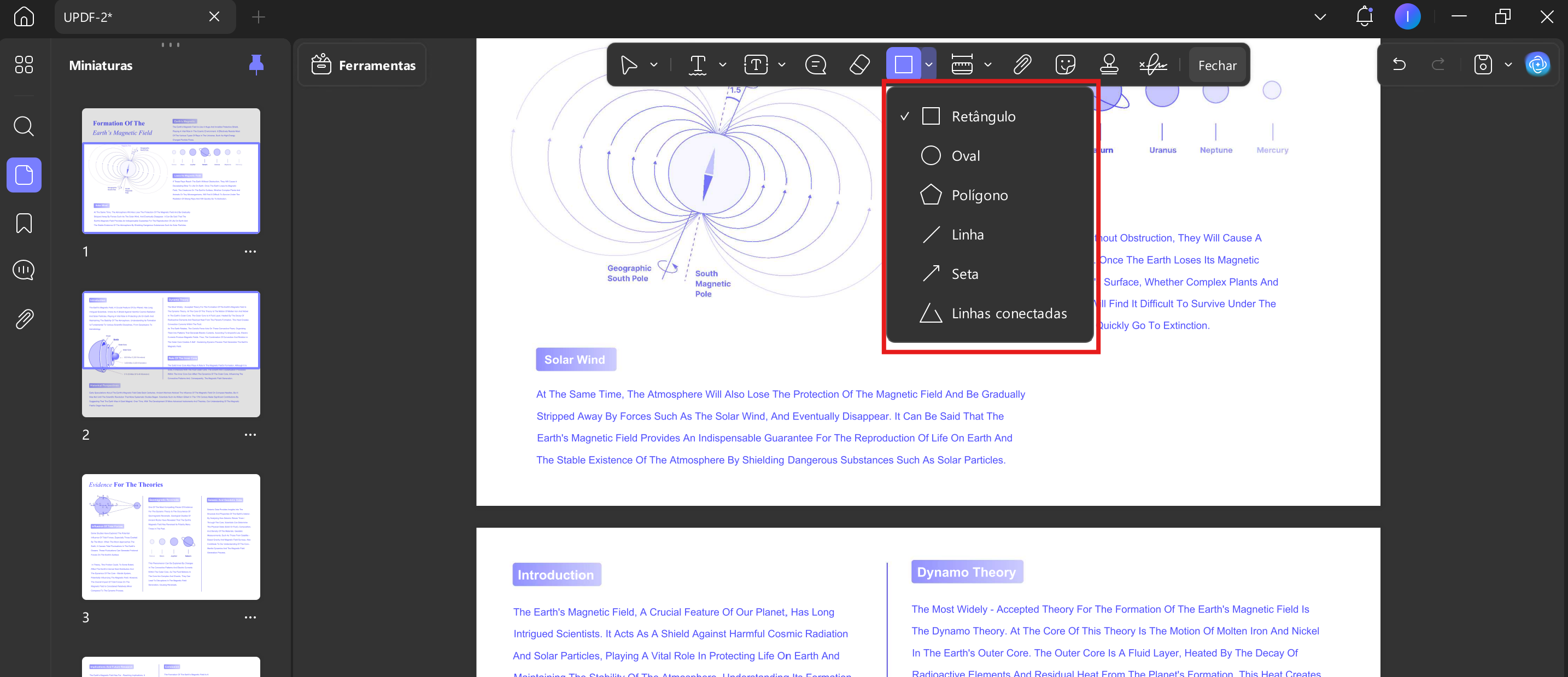 inserir formas em pdf