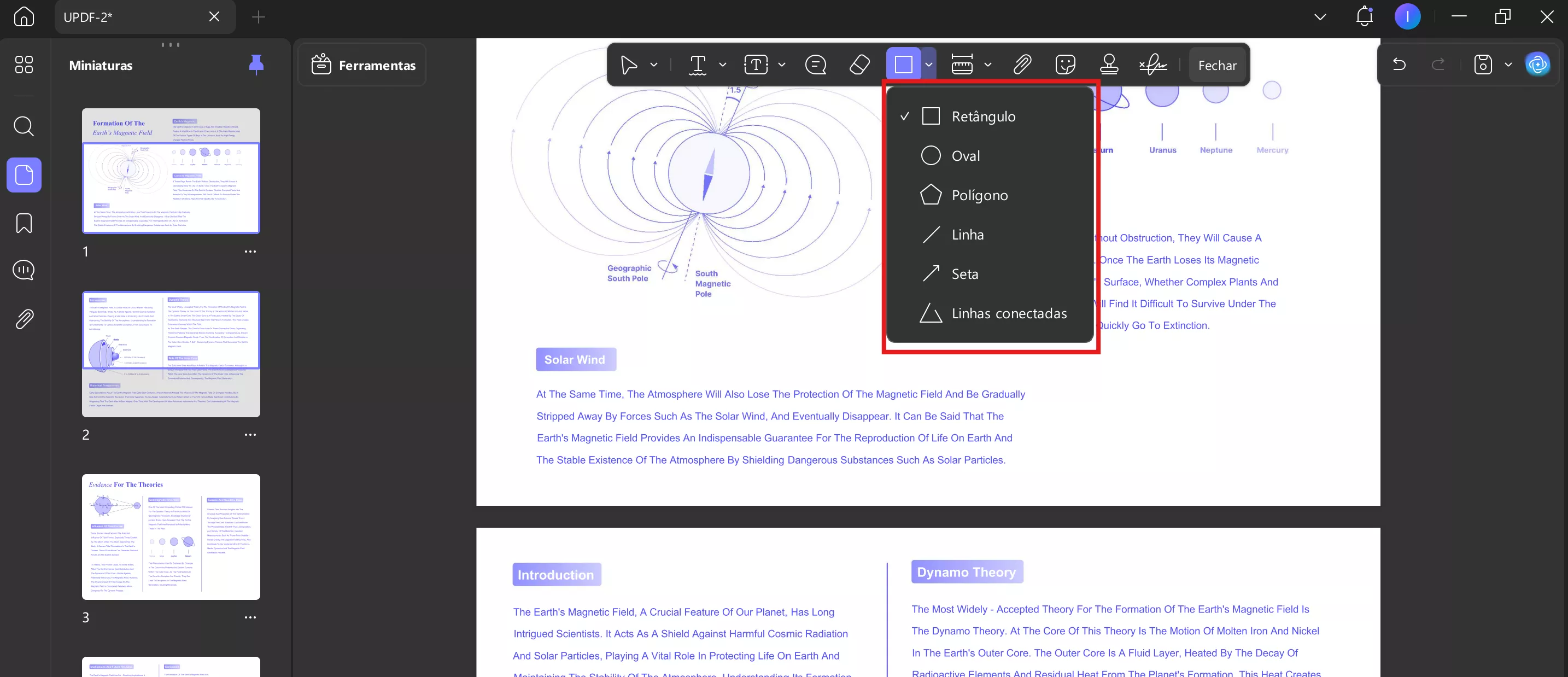 inserir formas em pdf