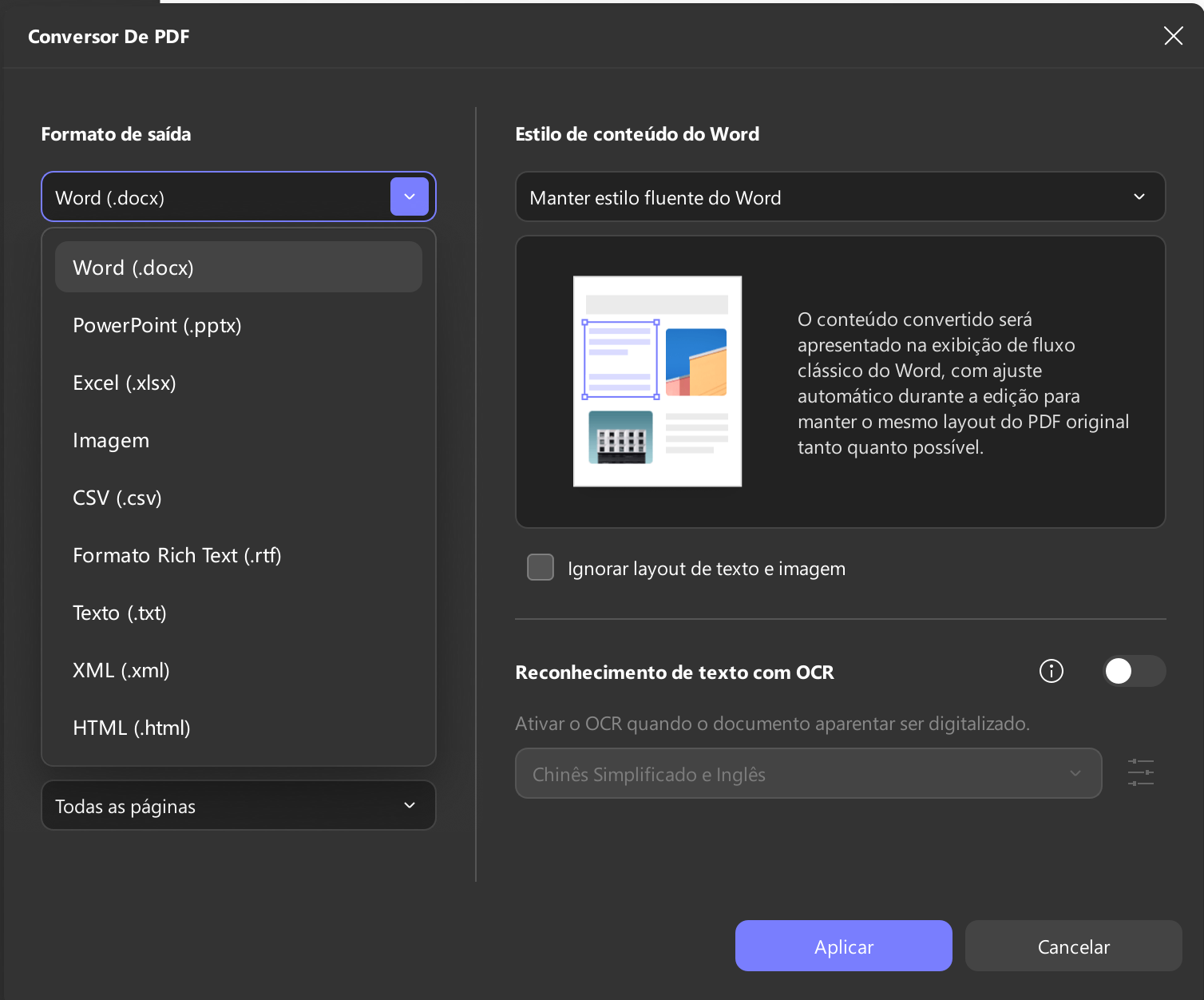 converter para o formato de arquivo preferido updf windows 