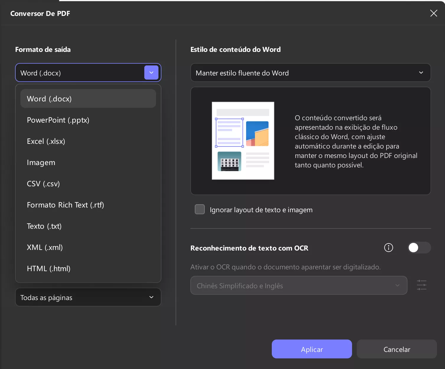 converter para o formato de arquivo preferido updf windows