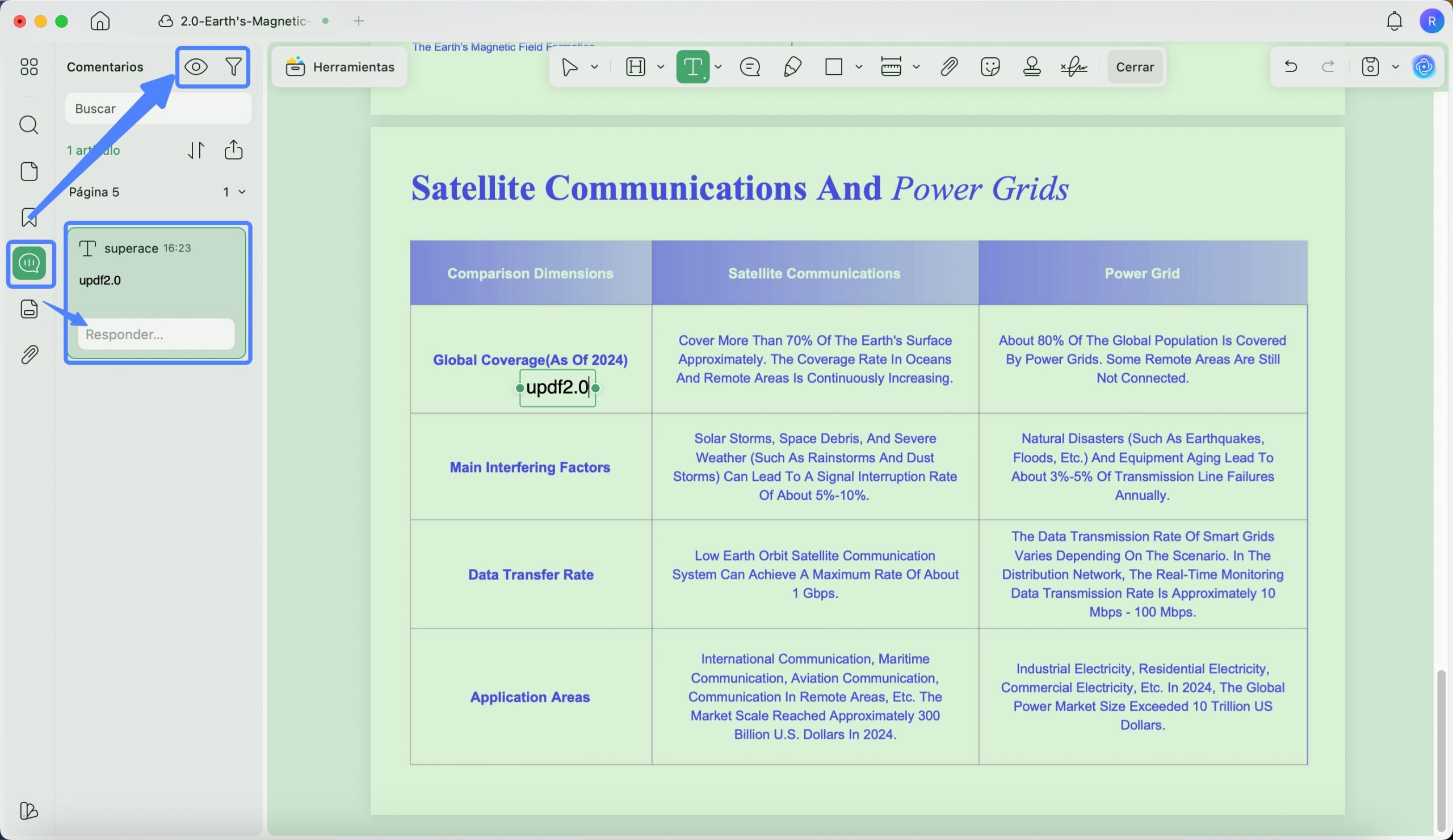 Comment new features updf mac 2