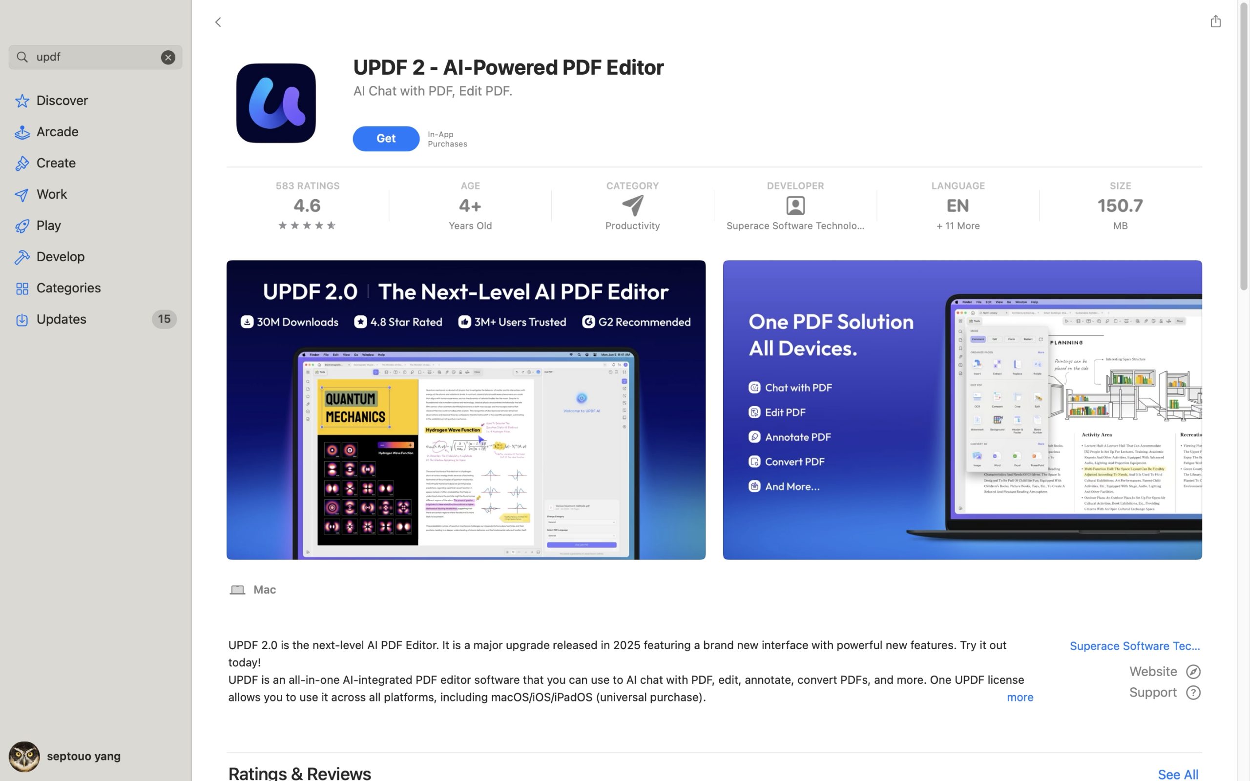 Download updf in de Mac App Store