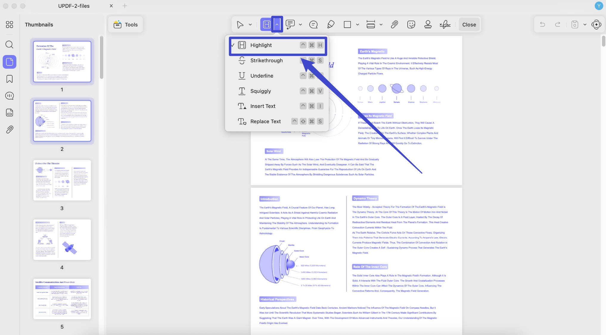 highlight pdf updf mac 2