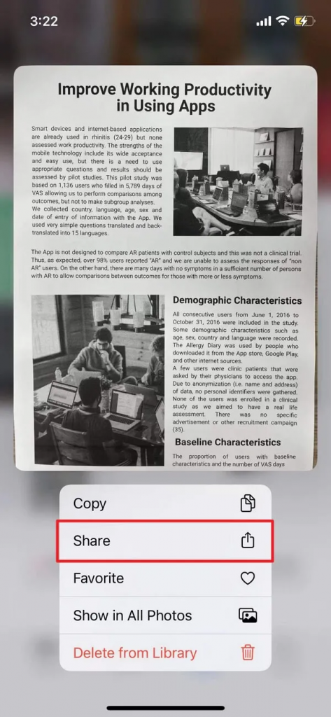 用檔案應用程式在 iPhone 上把圖片保存為 PDF