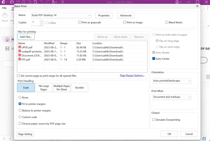 Foxit列印PDF