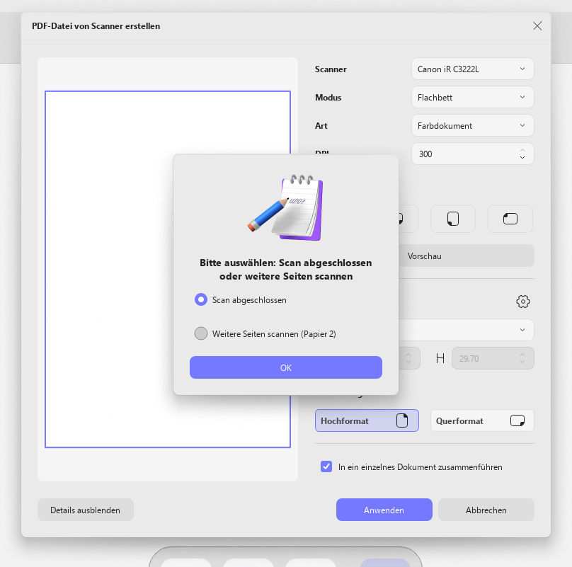 PDF vom Scanner erstellen