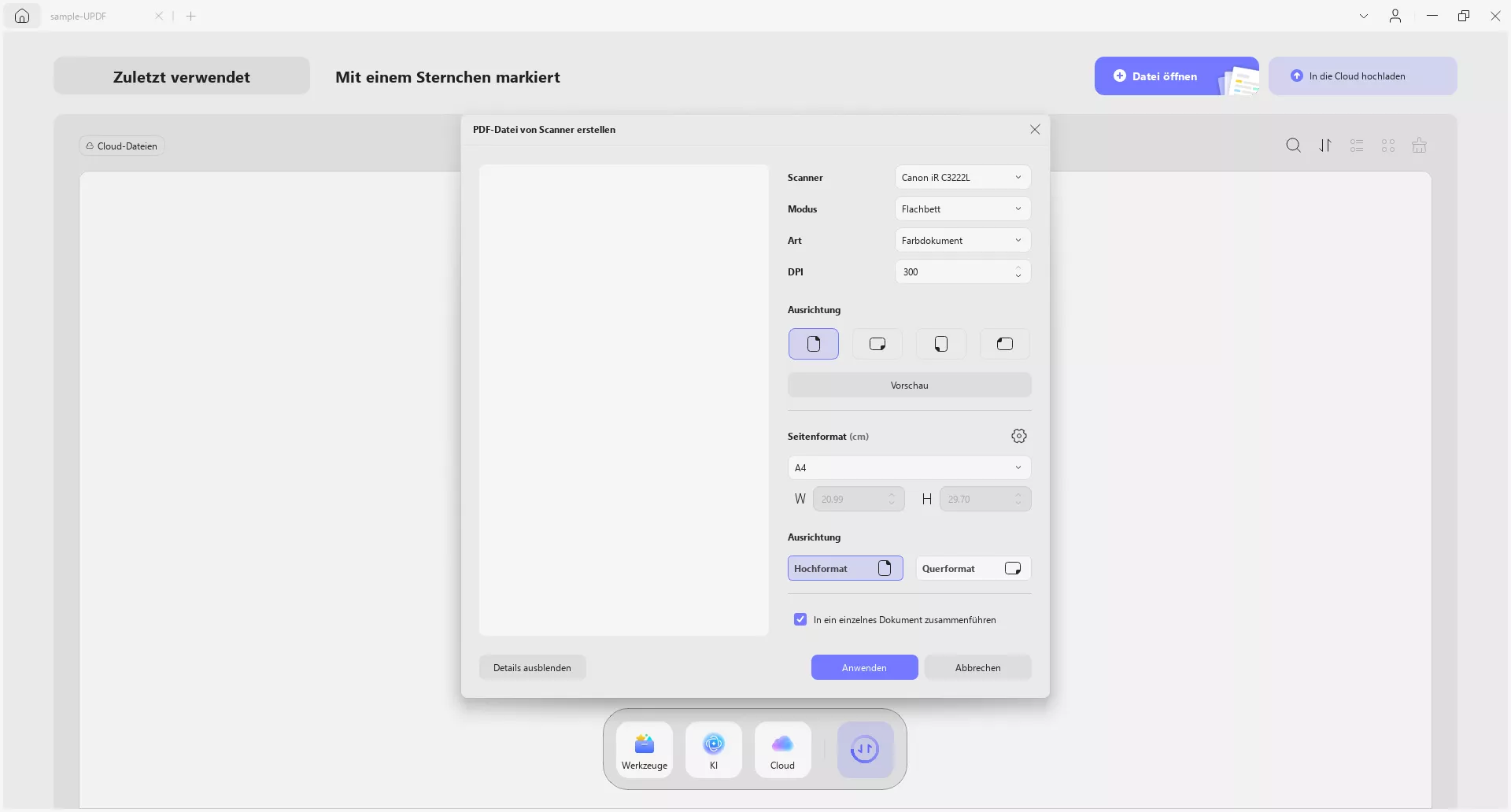 PDF vom Scanner erstellen