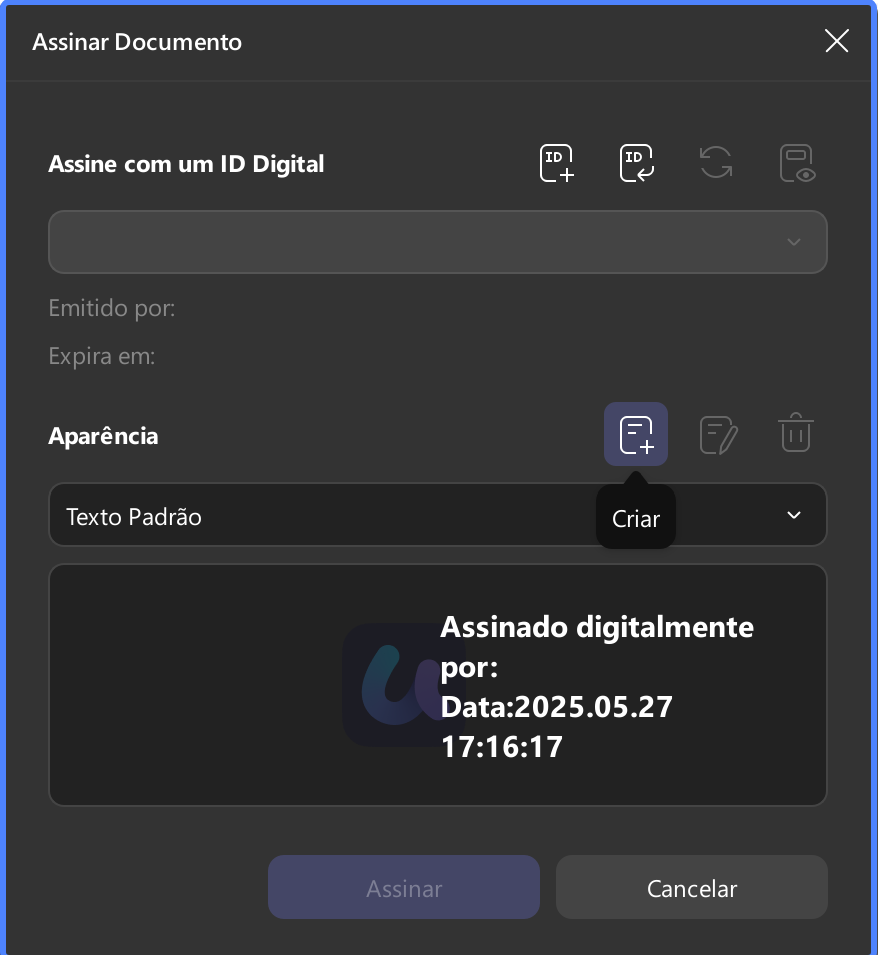 Criando uma Assinatura Digital