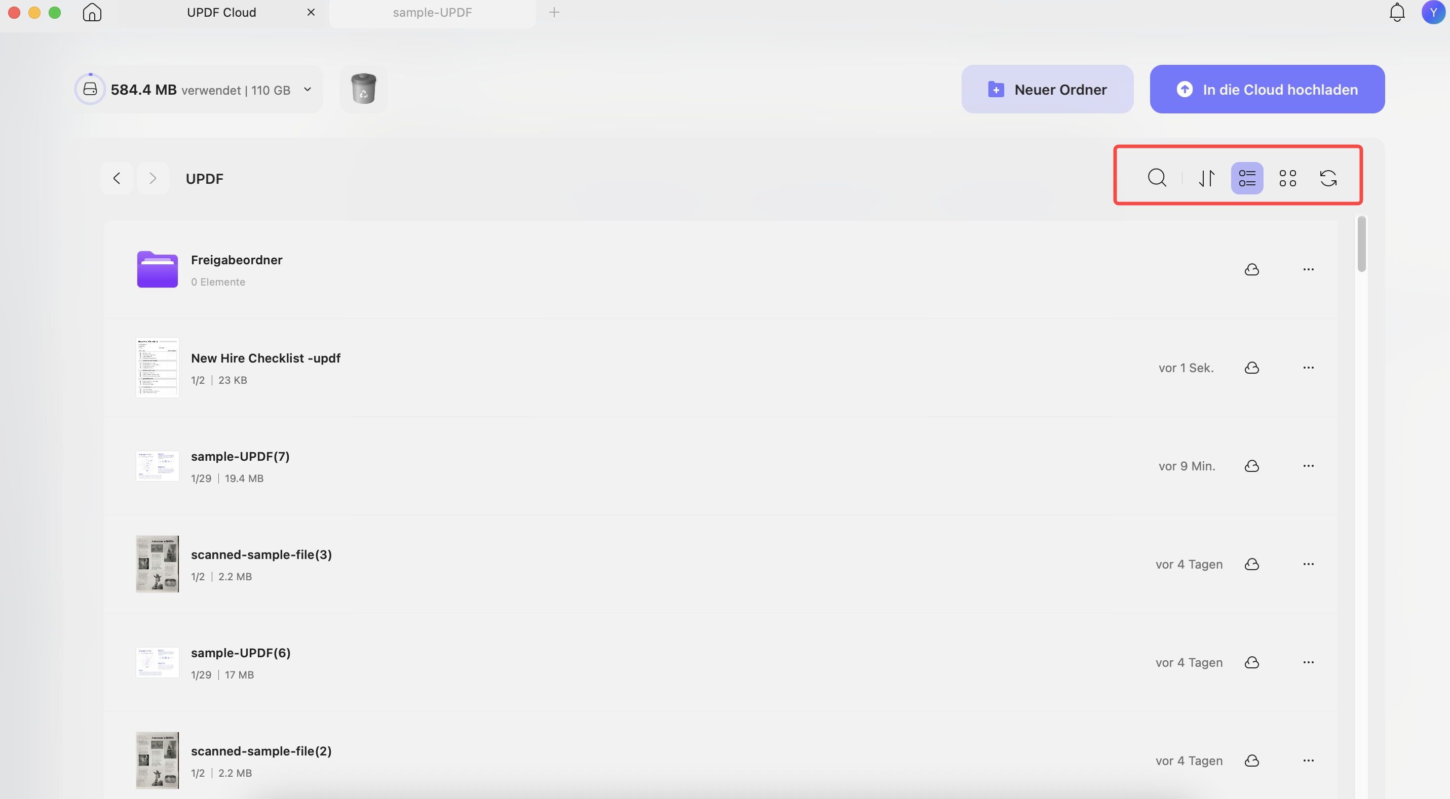 Verwalten der Ansicht von PDF-Dokumenten