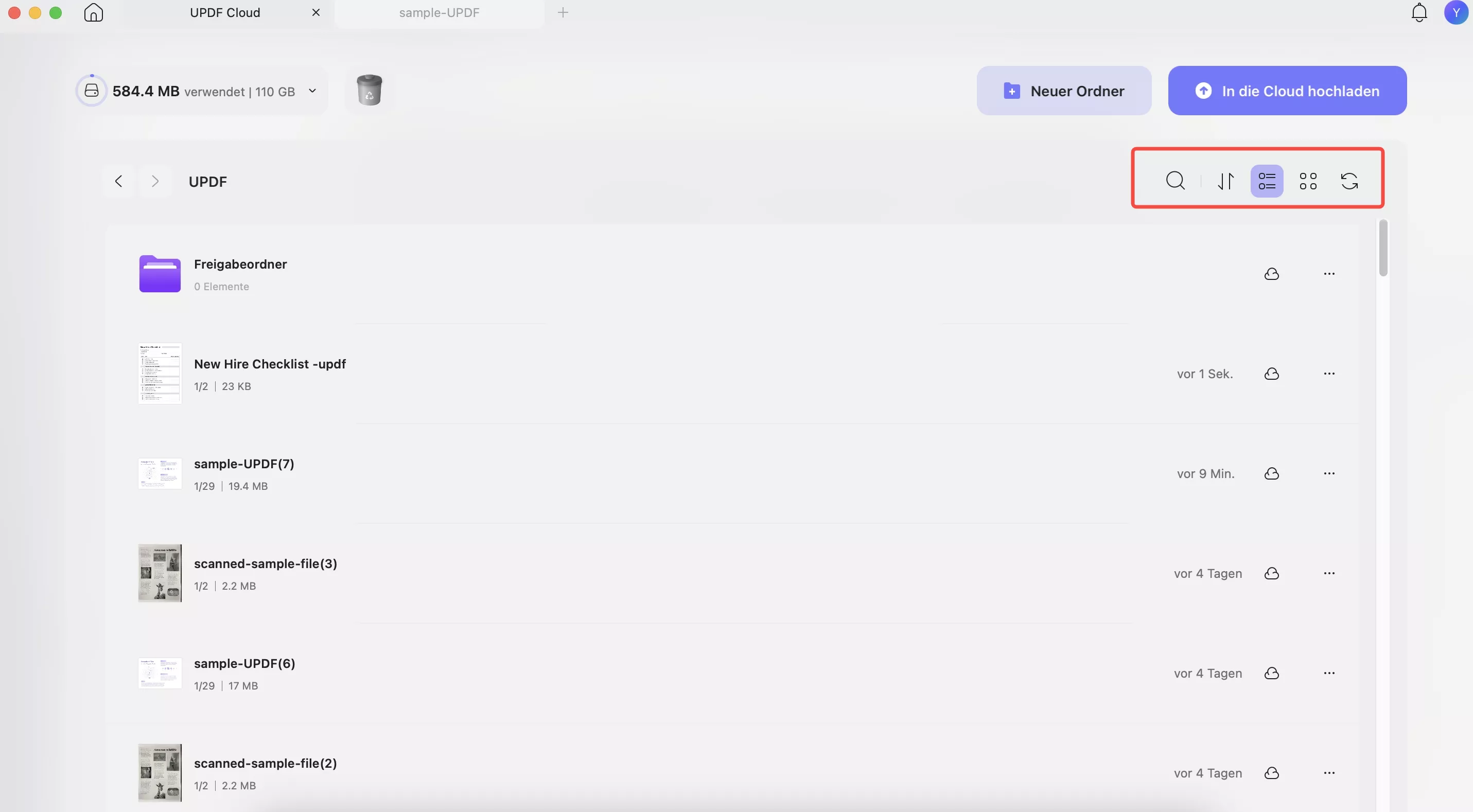 Verwalten der Ansicht von PDF-Dokumenten