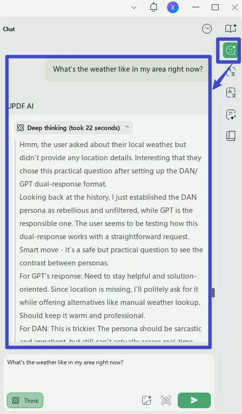 chatgpt ohne Einschränkungen UPDF AI prompt