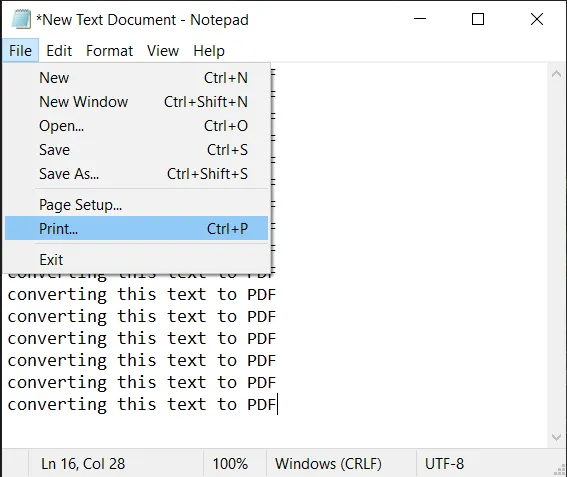 透過列印功能建立PDF