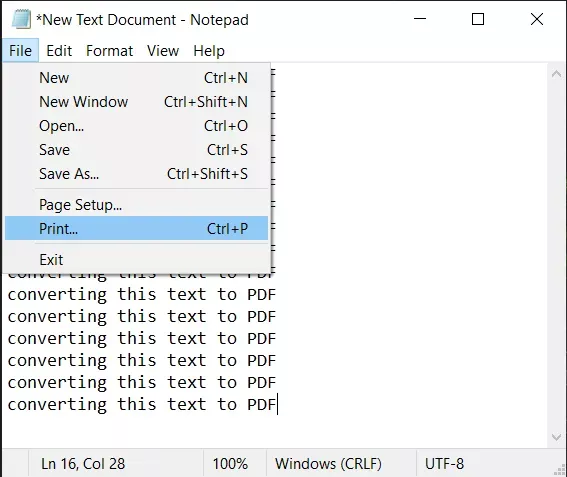 透過列印功能建立PDF
