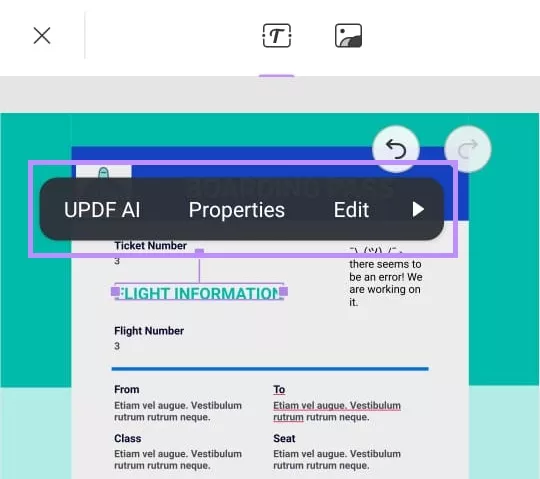 editing Text & images in updf