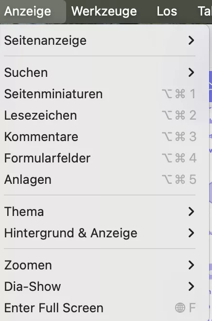 Schaltfläche „Anzeige“