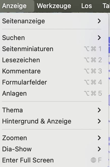 Schaltfläche „Anzeige“