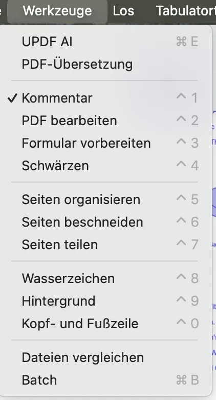 Schaltfläche „Werkzeuge“