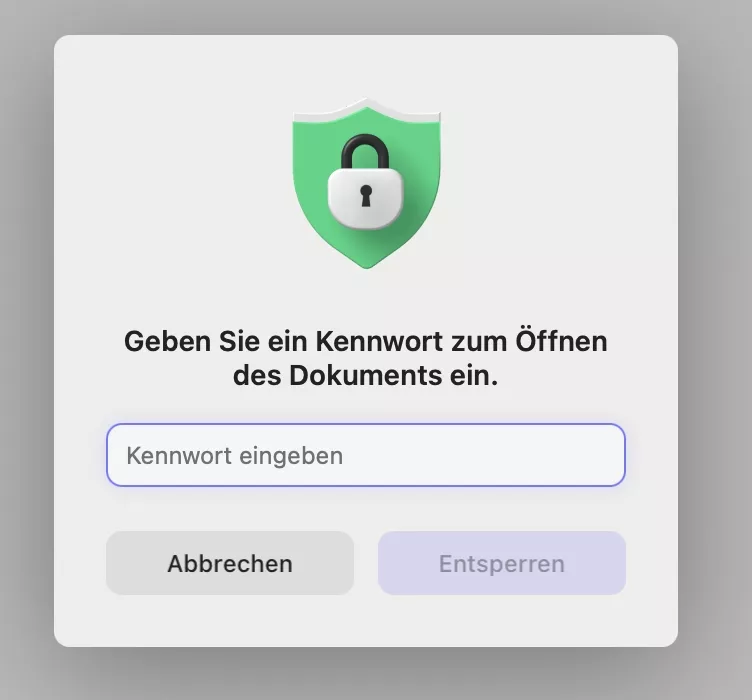 eine PDF-Datei mit einem Kennwort zu öffnen