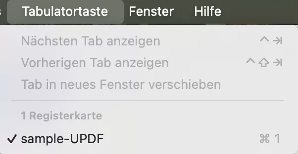 Tab-Schaltfläche