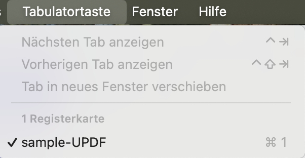 Tab-Schaltfläche