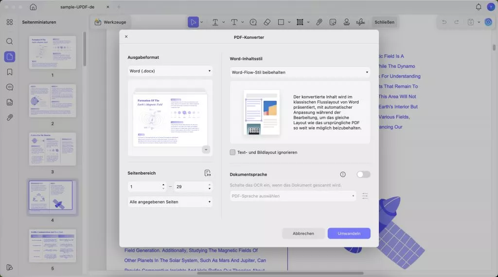 Für Word: Wählen Sie Word im Abschnitt „PDF-Konverter“.