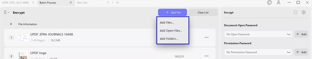 import files to batch encrypt updf windows 2