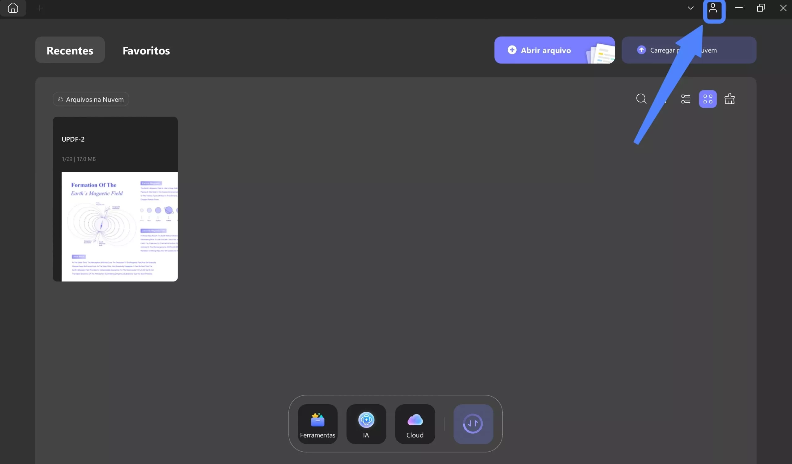 Faça Login no UPDF