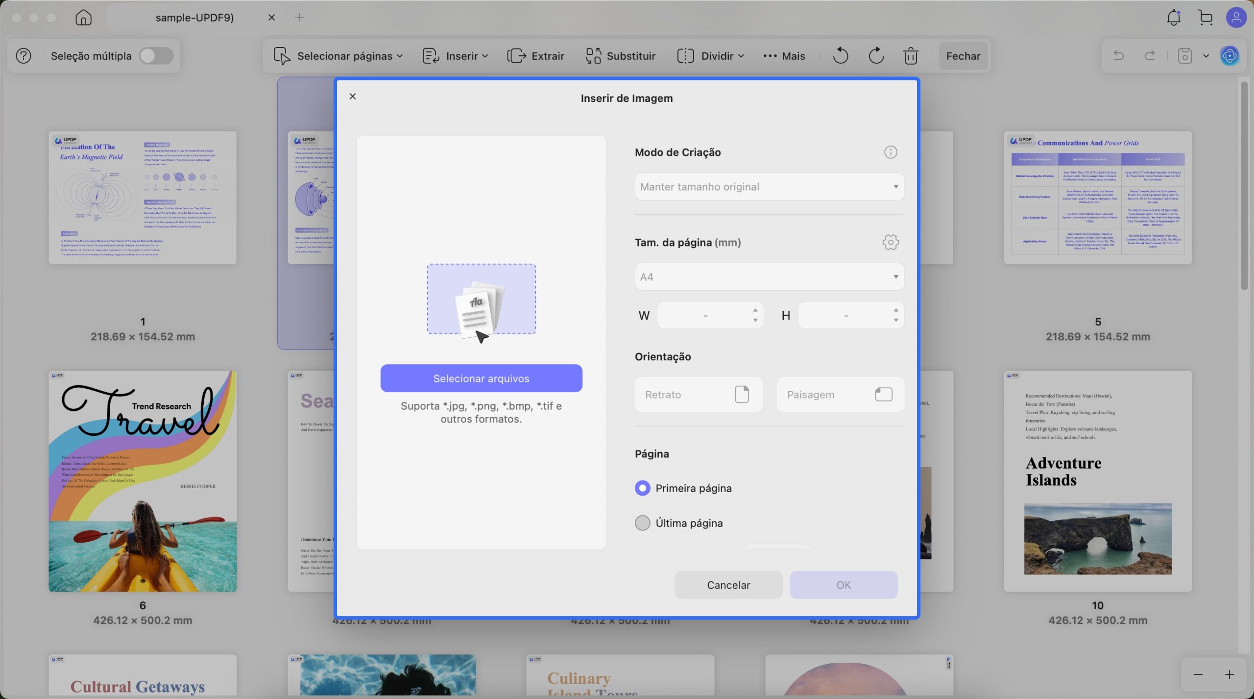  inserir da imagem updf mac