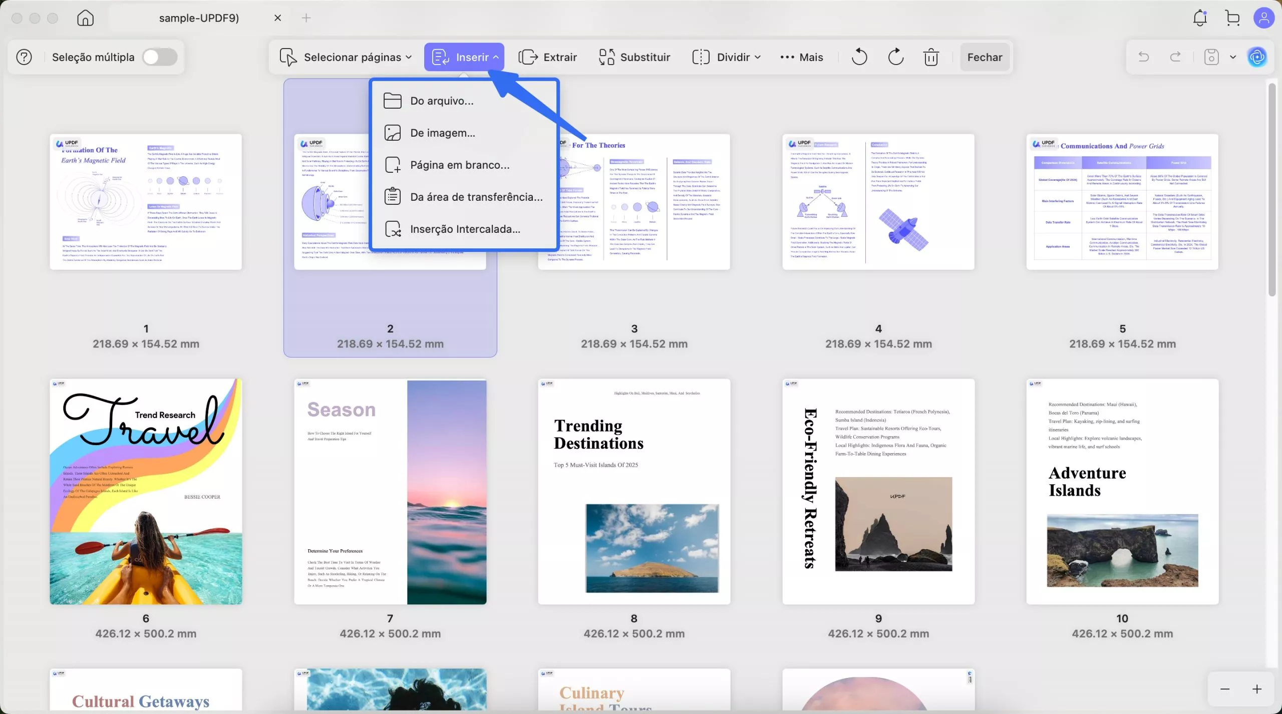 inserir do arquivo, de imagem