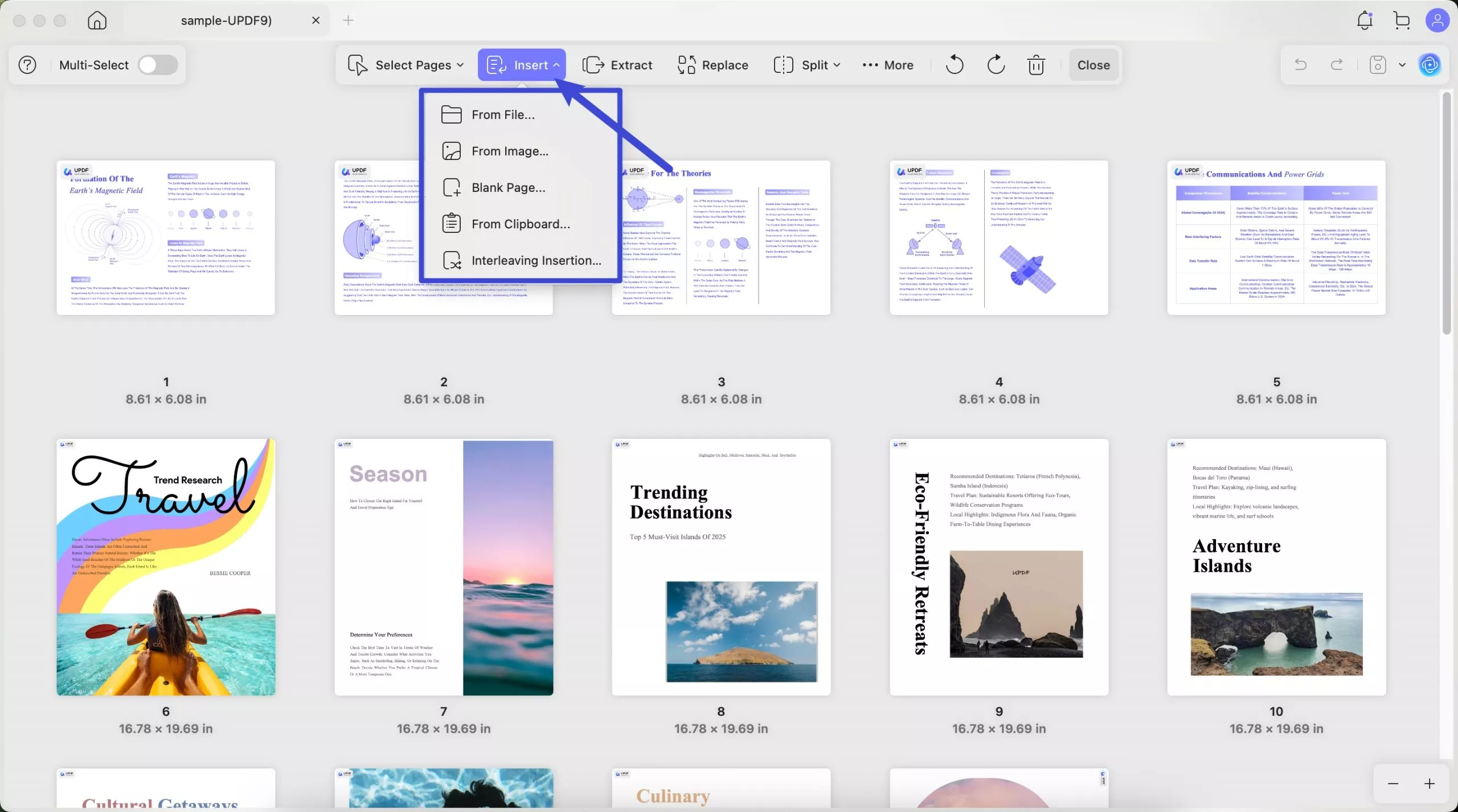 insert from pdf updf mac