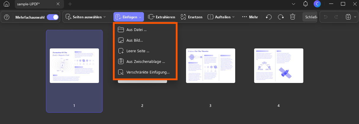 Option einfügen updf Windows 2