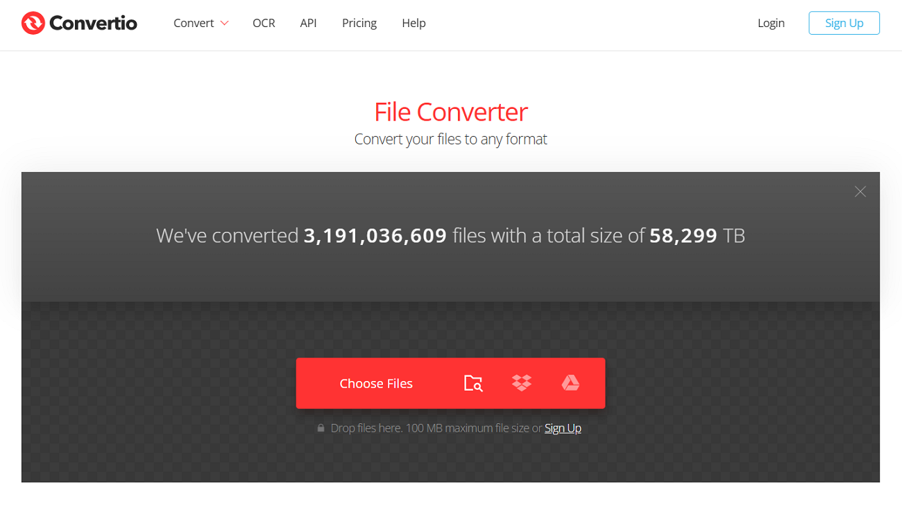 interface of convertio