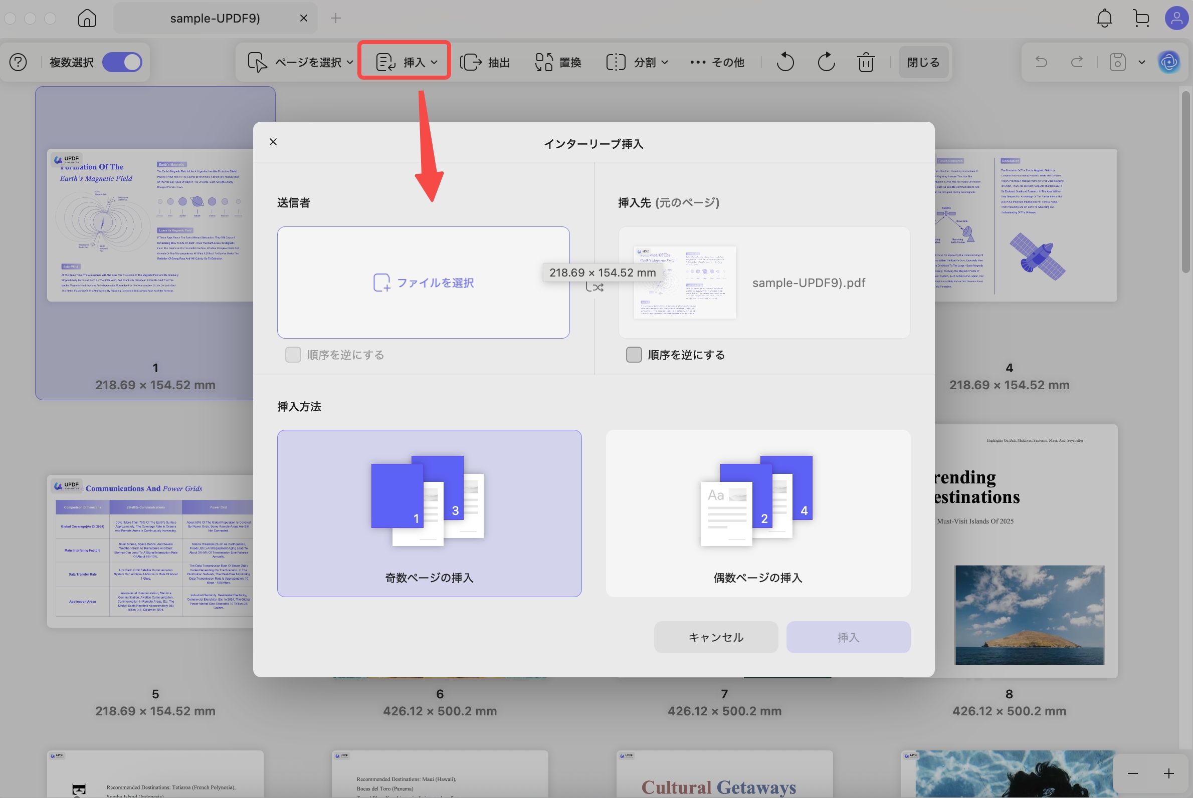 インターリーブ挿入