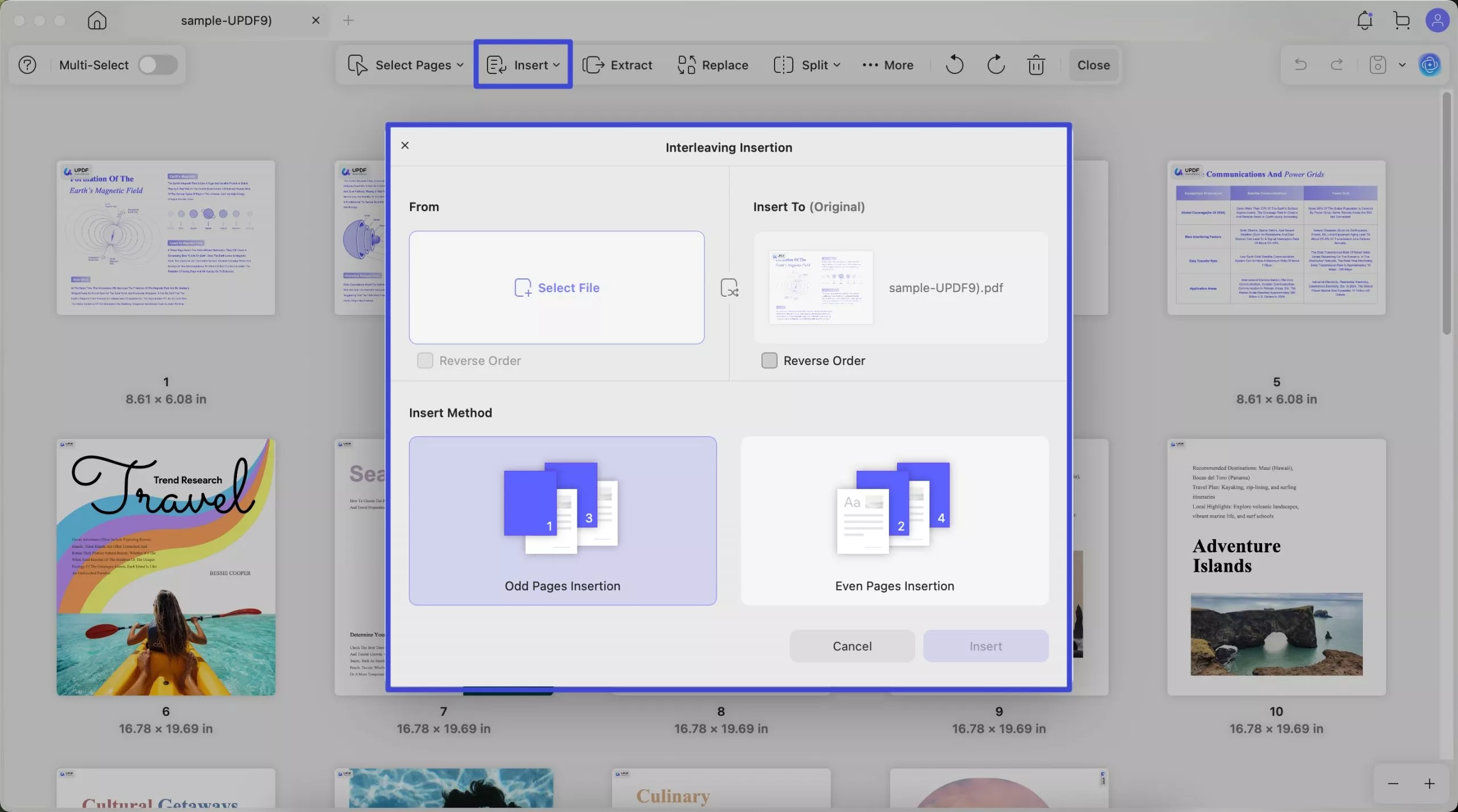 interleaving insertion updf