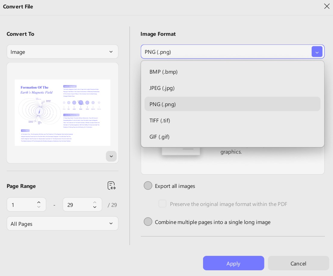 layout settings for image conversion updf windows 2.