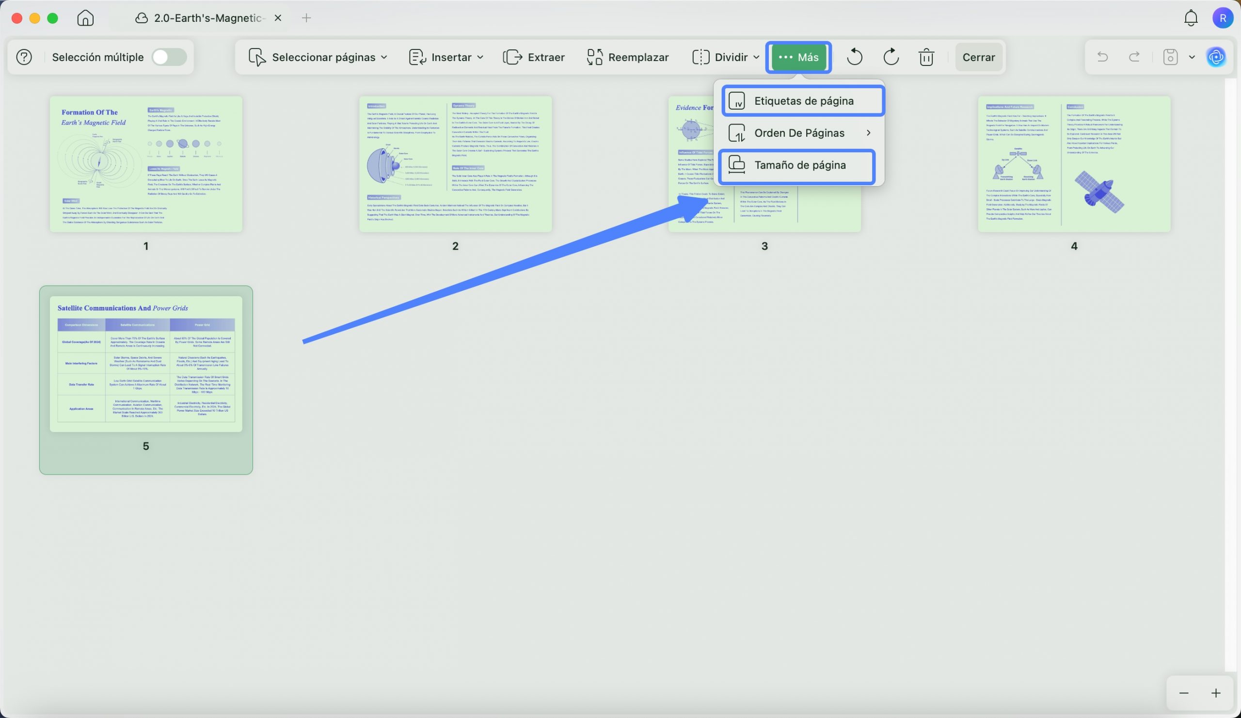 Page lable and page size with updf mac 2