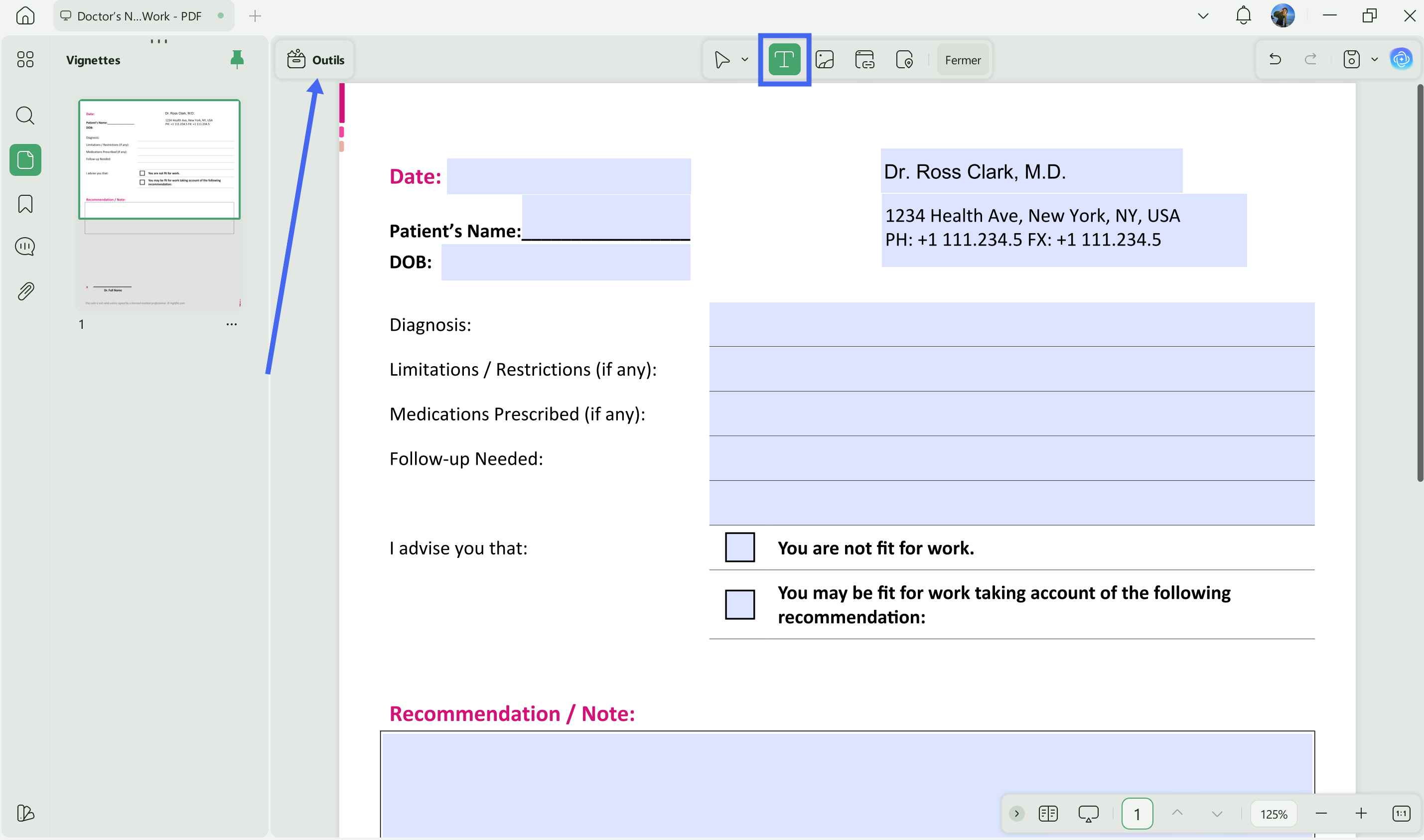 edit pdf doctor note with updf