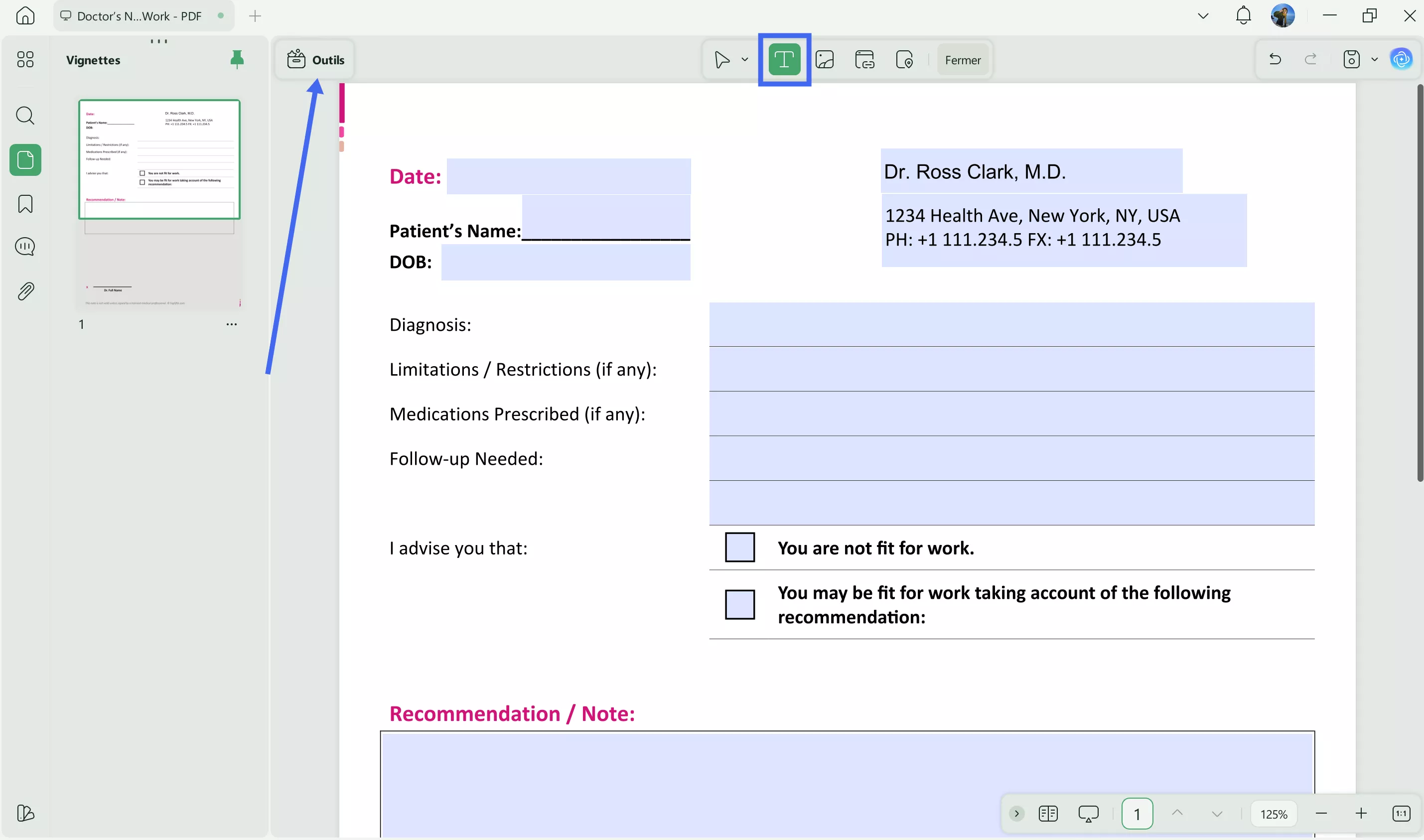 edit pdf doctor note with updf