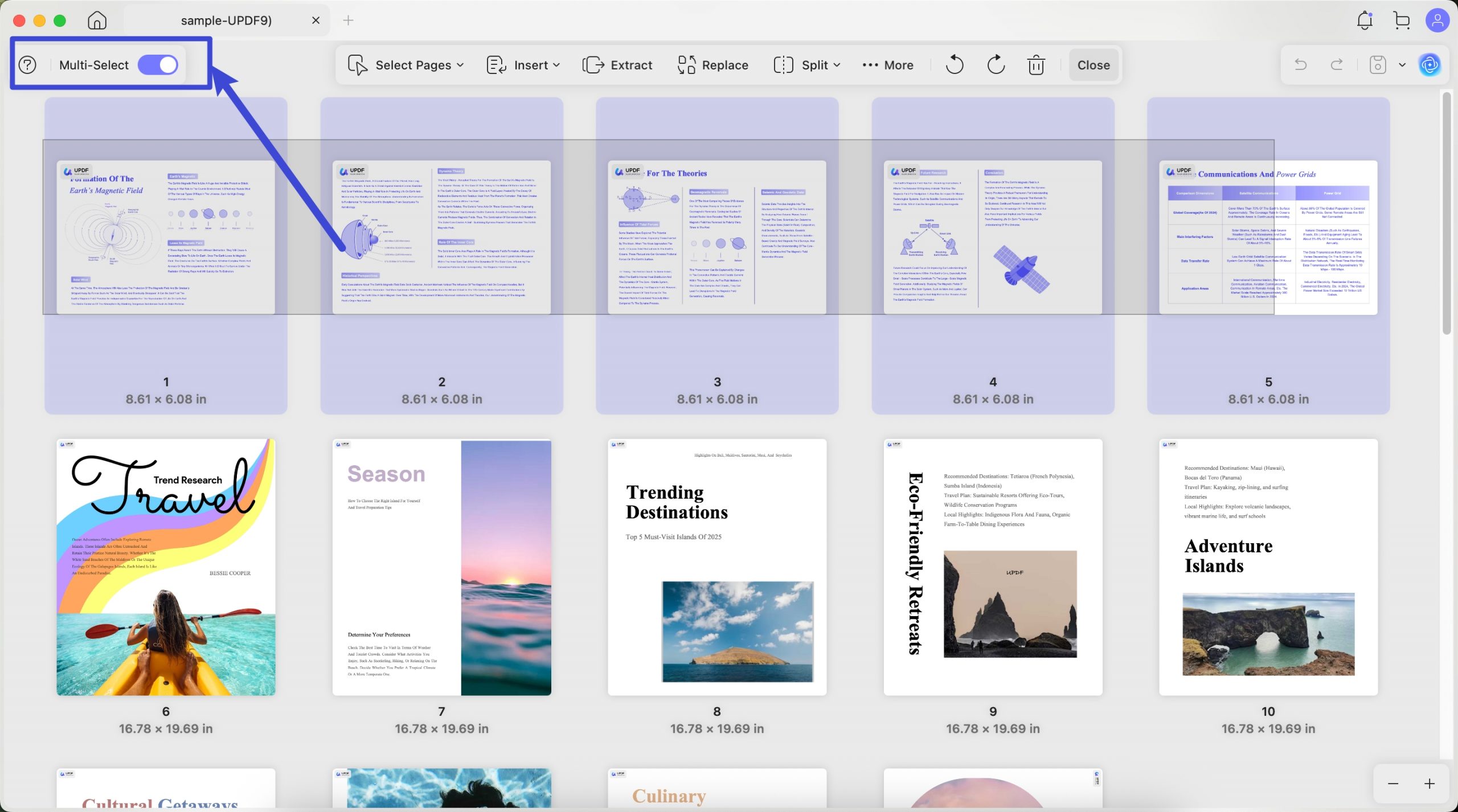 multi-select pages