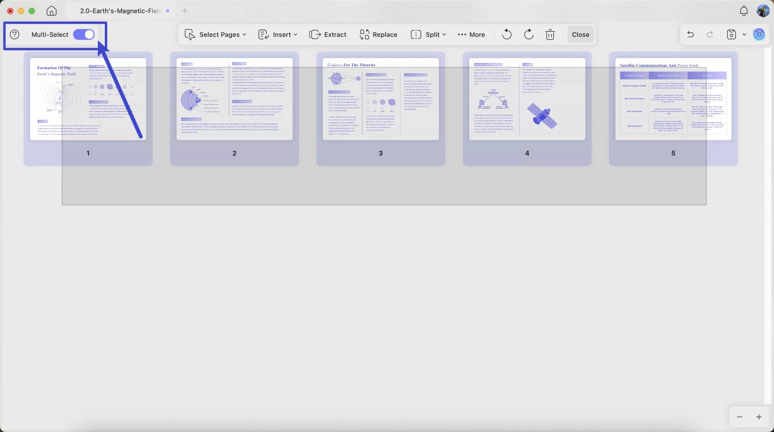 multi-select pages