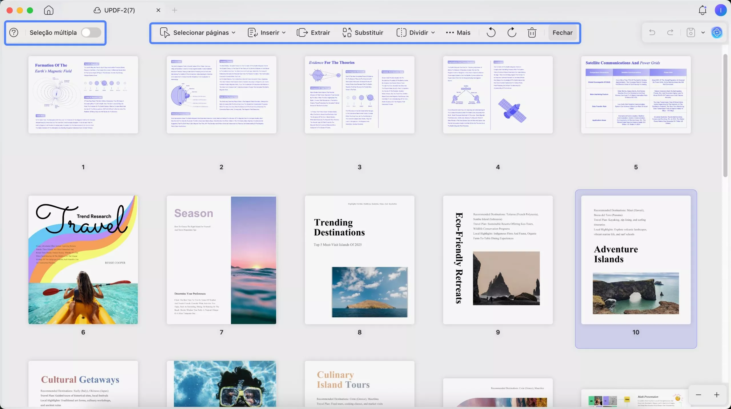 organizar páginas pdf menu updf mac